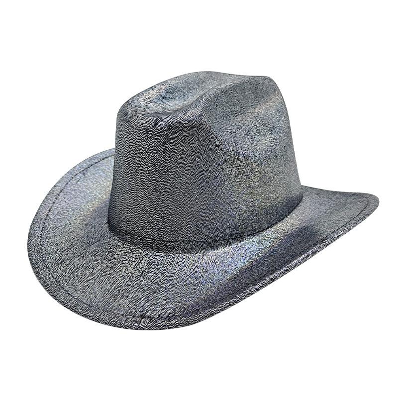 Halloween Party Colorful Cowboy Hat White Men's and Women's Light Cowboy Hat, Pink Cold Light Symphony Laser Hat