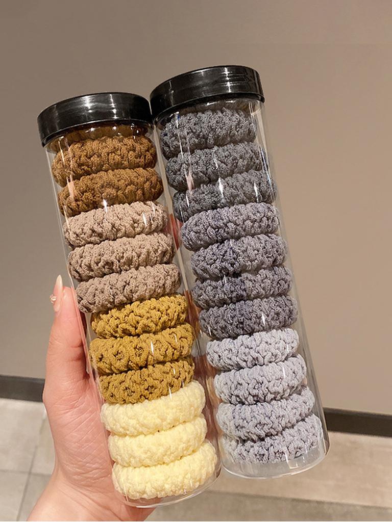 12pcs/bottle Headband Without Damaging Hair, High Ponytail Sports Rubber Band, Women's Hair Rope  Suitable for Travel