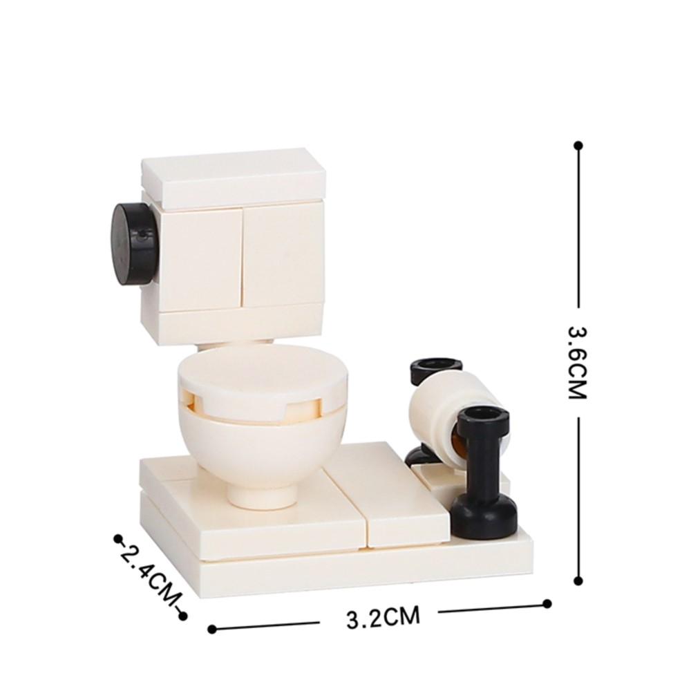 

MOOXI City Bathroom Toilet 16Pcs MOC Brick Street View Furniture Model Action Figure Part Building Blocks Kids Toys Gift MOC0036