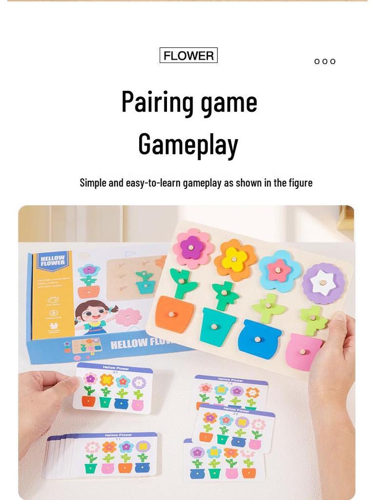 Cross-Border Educational Wooden Toys: Children's Flower and Shape Matching Jigsaw for Color Recognition