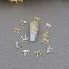 Gold Silver Flowers Manicure Accessories Nail  Nail Art Jewelry Bow Nail Decorations 3D Nail Art Drills