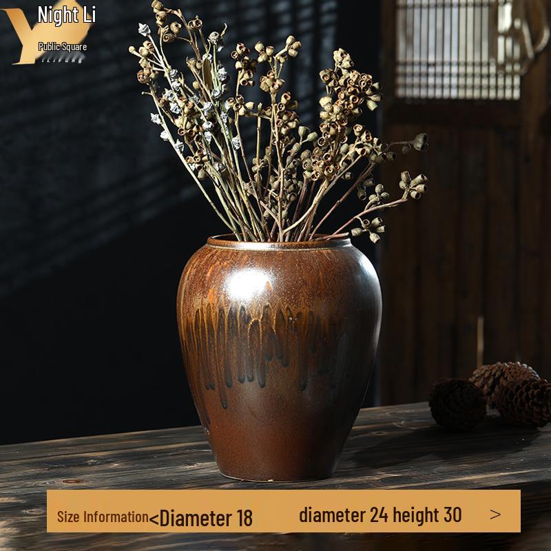 Retro Ceramic Floor Vase for Living Room and Hotel Décor