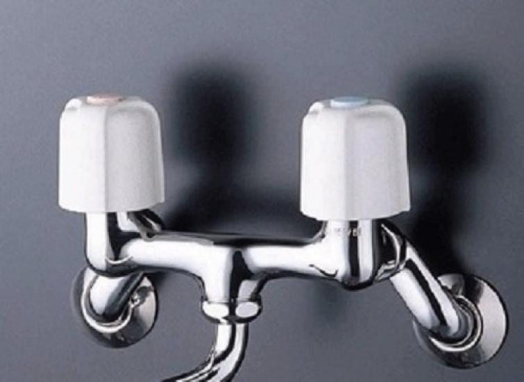 TOTO Kitchen Wall 2 Handle Mixing Downward Discharge Pipe T20B Faucet, Mounted, Faucet,