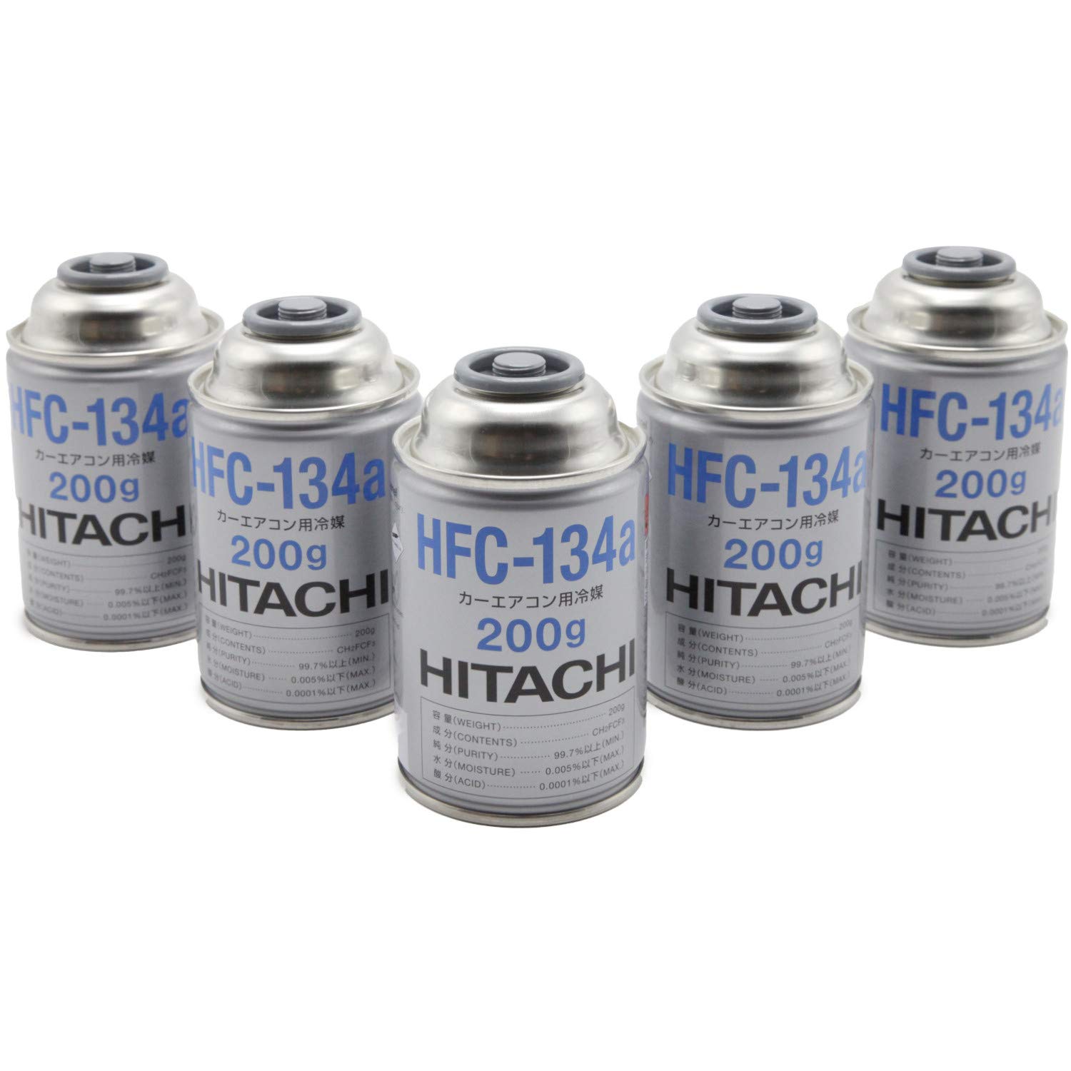 

Hitachi HFC-134a Car Air Conditioner Refrigerant, 7.1 oz (200 g), Set of 5 Cans
