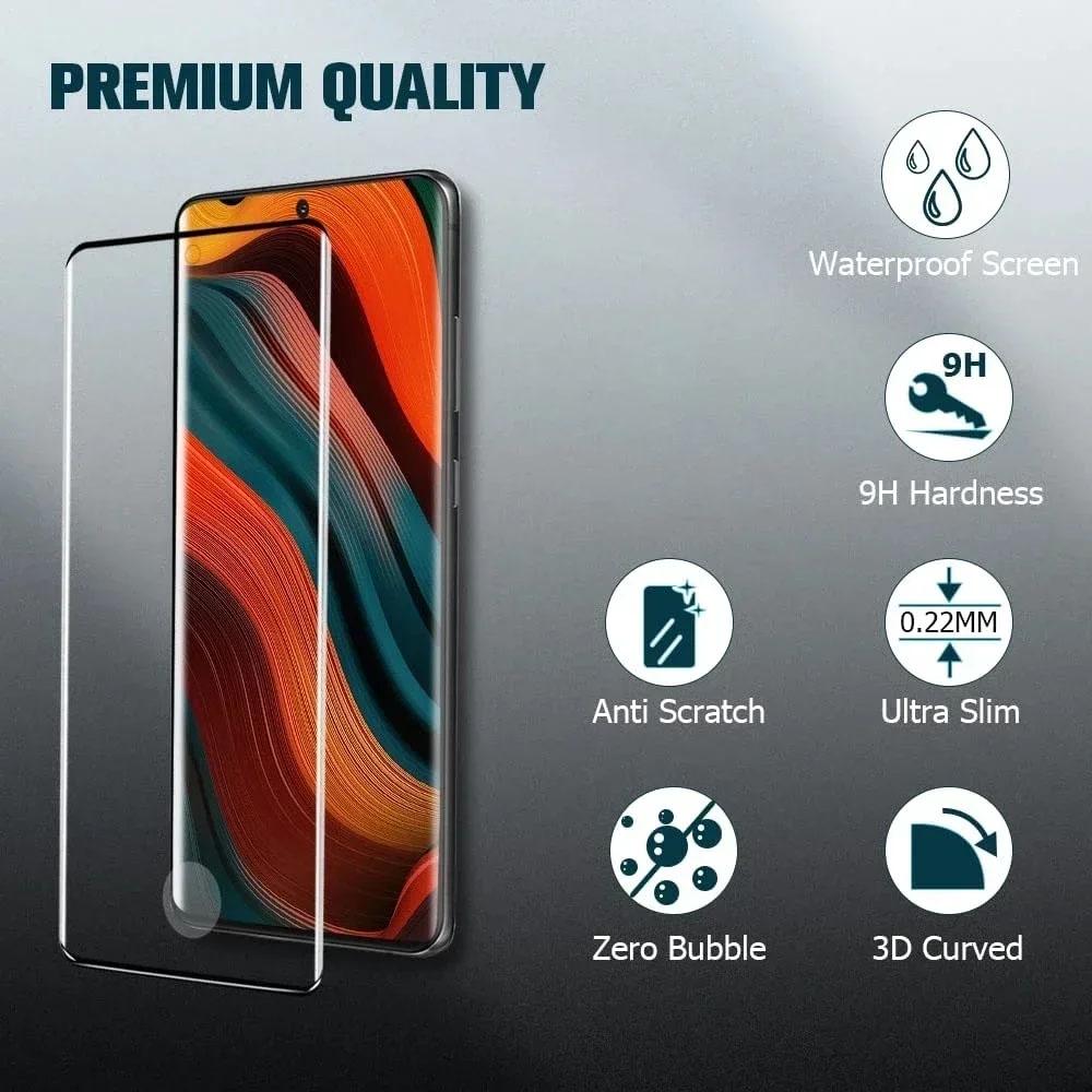 4Pcs Full Cover Tempered Glass For Samsung Galaxy S26 Ultra S25 S24 S23 S22 S21 S20 Ultra Plus FE Note 20 Screen Protector 9H Glass Film Case Friendly