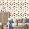 Farm Animals Wallpaper White, Cream and Red 50x1000