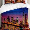 3pcs Bedding Set Business City Scenery New York Black And White Duvet Cover Pillow Case Boy Kid Teen Girl Bedding Covers Set