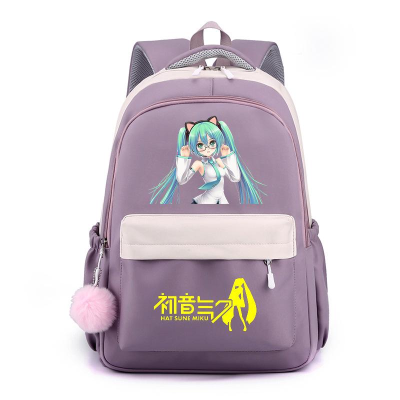 Anime Peripheral Hatsune Future School Bag Backpack Cartoon Backpack Candy Color Large Capacity Student School Bag Stationery