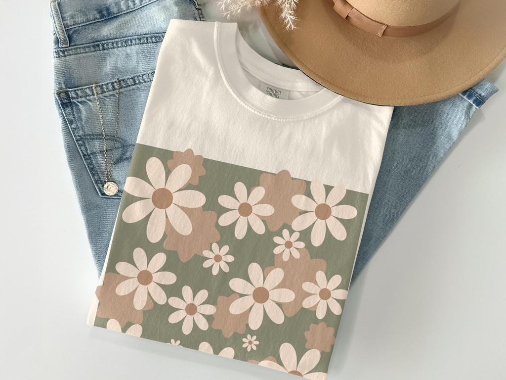 Daisy Floral T-Shirt | Boho Cottagecore Graphic Tee for Women