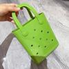 Borsa Gelatina Borsa con Fori Fai da Te Borsa da Donna Macaron Cesto da Spiaggia per Bucato Borsa in Pvc