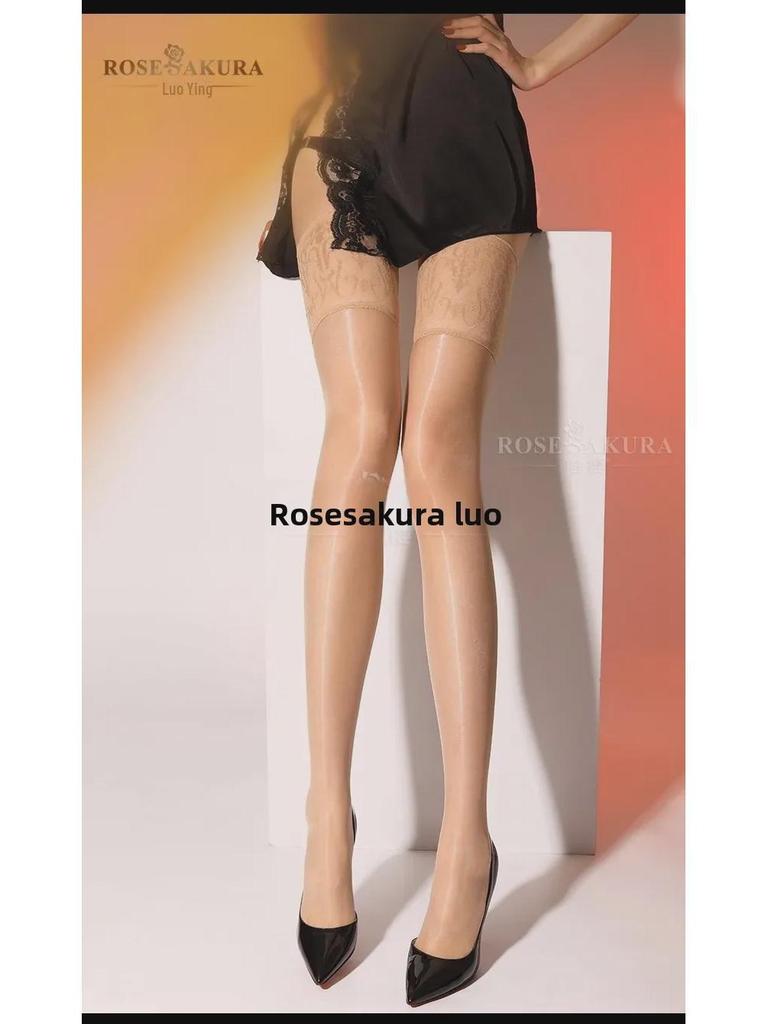 Luoying 8281 Aurora Ultra-Wide Cuff Shiny Silicone Stockings - Silky, Sexy, and Non-Slip.