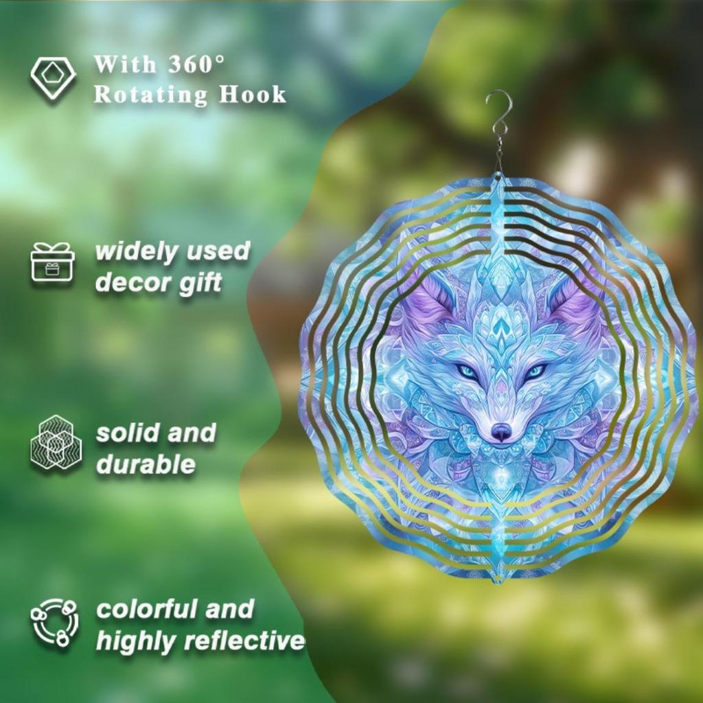 10 Inch Hanging Wind Chime for Outdoor Decor Artistic Patio Lawn Garden Decoration Rotating Hook Elegant Dynamic Design Gift for Friends