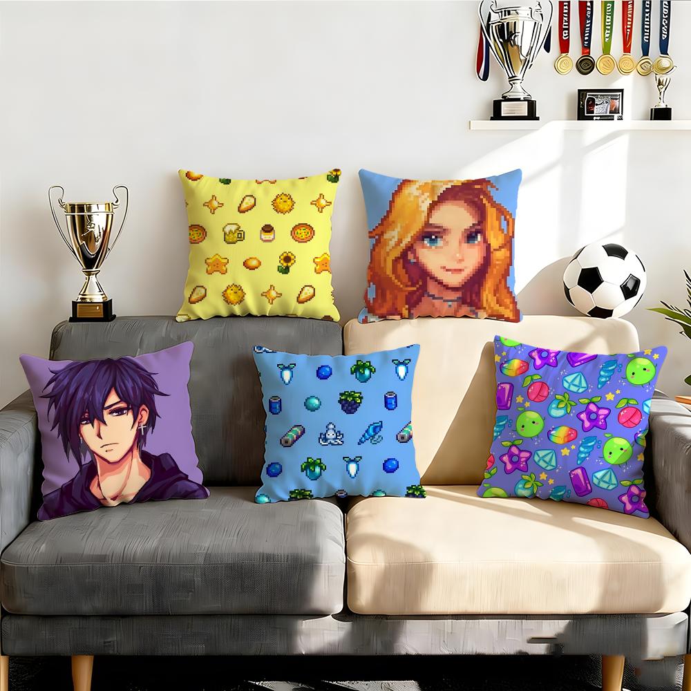 Casual Stardew Valley Cushion Cover Cushion Cover Set 4Pcs 50x50 45x45 40x40 Pillowcase Decorative Sofa Home Decor