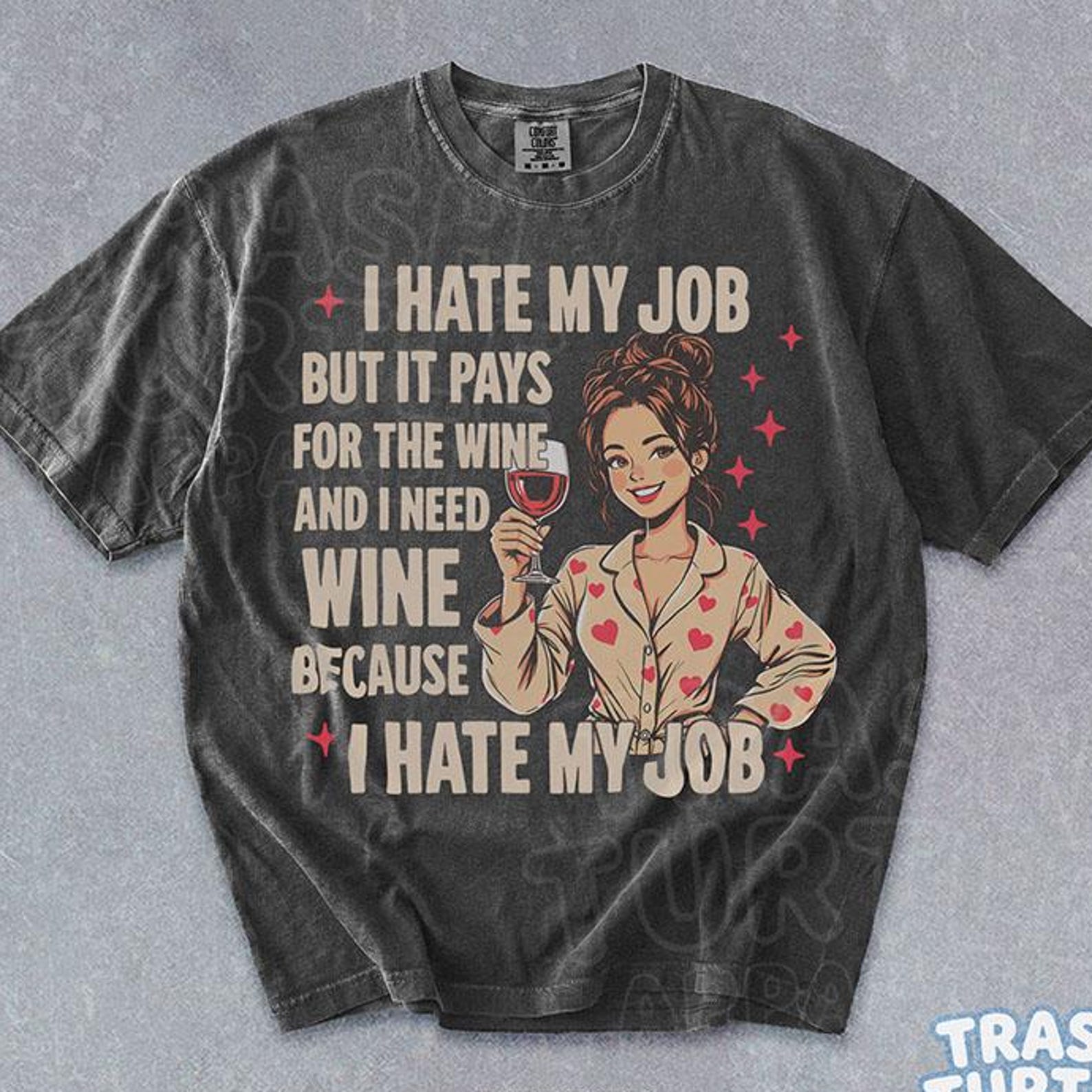 Funny Office Humor Shirt I Hate My Job Graphic TShirt Sarcastic Work T-shirt Meme Joke Gift 90s Tee M