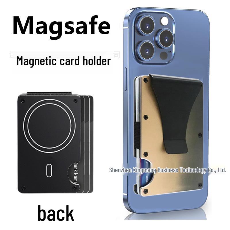 Apple MagSafe Compatible RFID Anti-Theft Metal Wallet with Strong Magnetic Card Holder