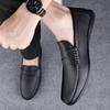 Leather Men Casual ShoesBrand Soft Mens Loafers Moccasins Breathable Slip On Black Driving Shoes Plus Size 37-47 Walking Shoes