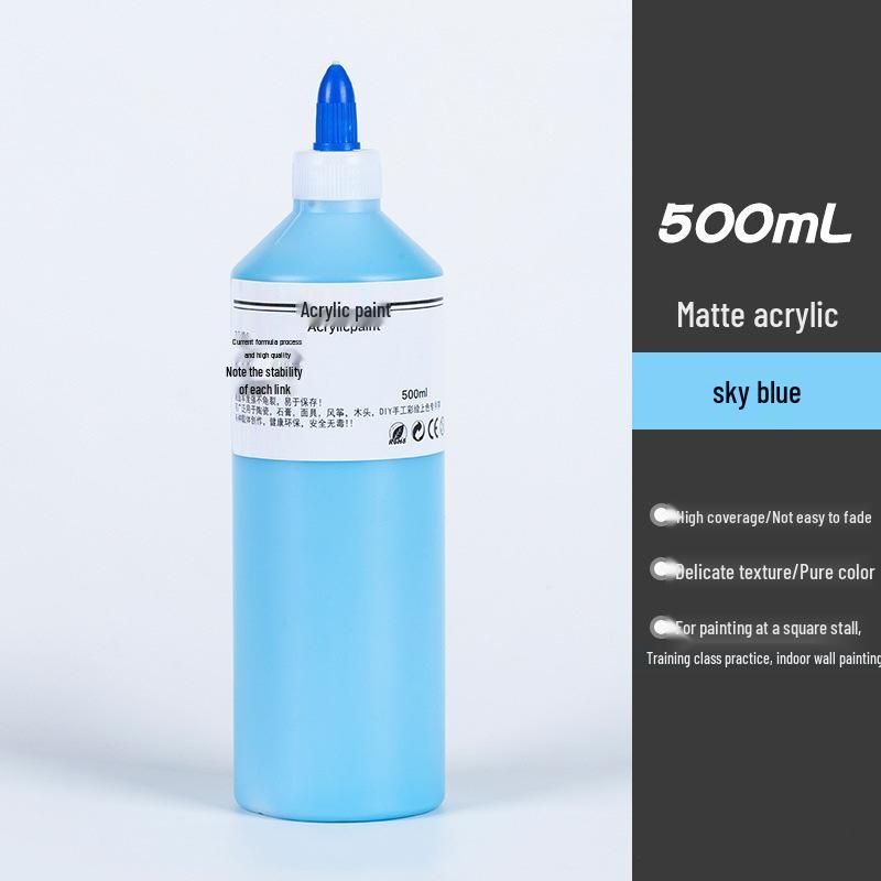 500ml Čtvercová láhev Akrylová barva pro dětské graffiti, Malování sádrových panenek a Omalovánky pro mateřskou školu