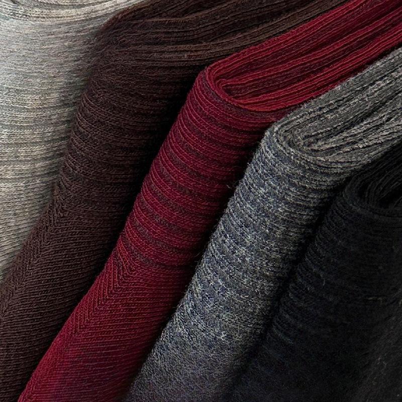 Ankela Red Socks for Women, Spring and Autumn, Mid-calf Socks, Cotton, Wine Red, Dark Red, Slender Long Socks