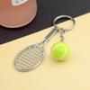 Cute Tennis Racket Keychain 6 Color Mini Pendant Durable Sports Design for Car Keyring Backpack Student Gift Idea