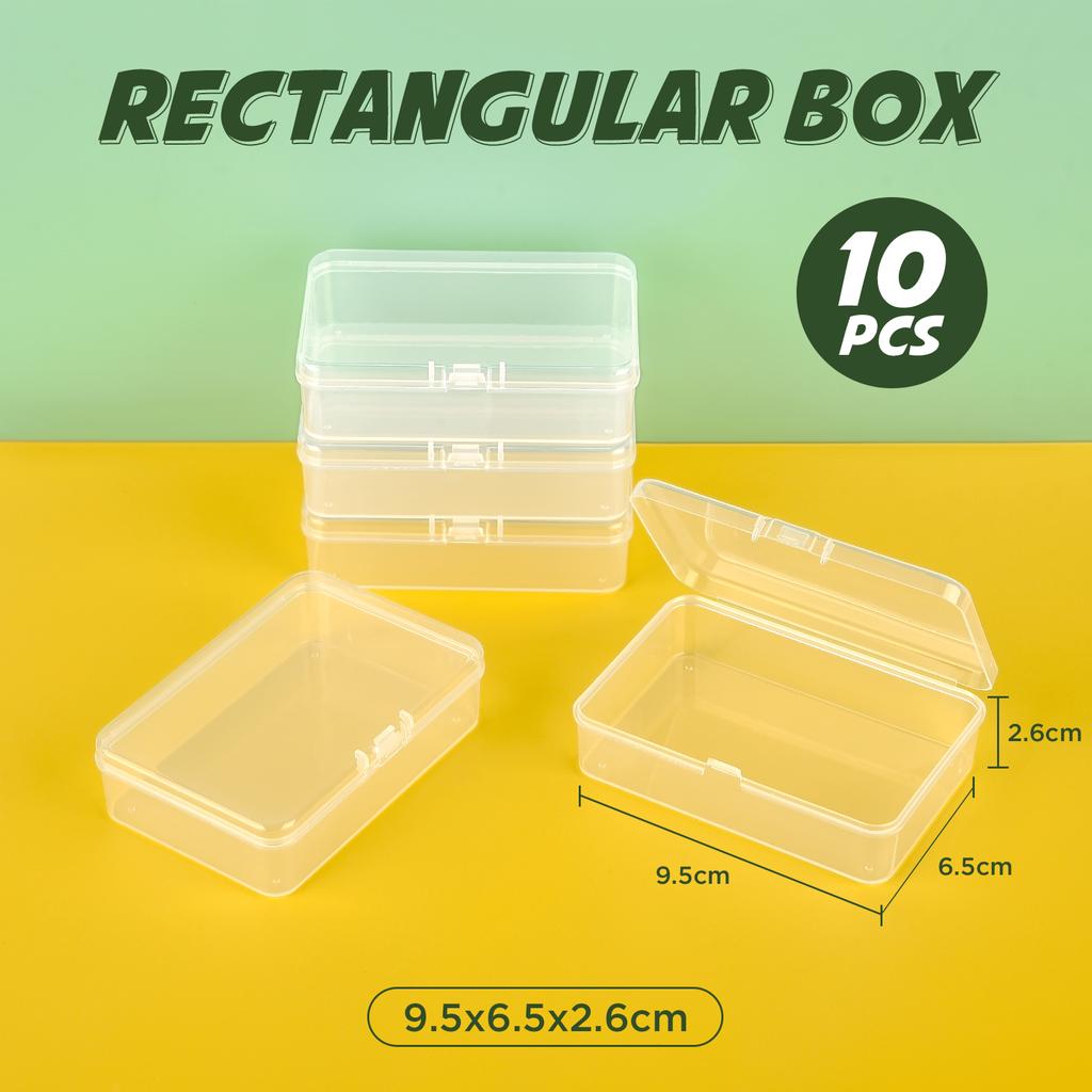 10Pcs/Lot Mini Plastic Box Rectangular Box Storage Box Translucent Box Packing Box Dustproof Durable Strong Jewelry Storage Case