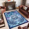 Covor de podea din catifea de cristal cu tematică de leopard, covor cald personalizat cu nume și text, decorațiune pentru casă