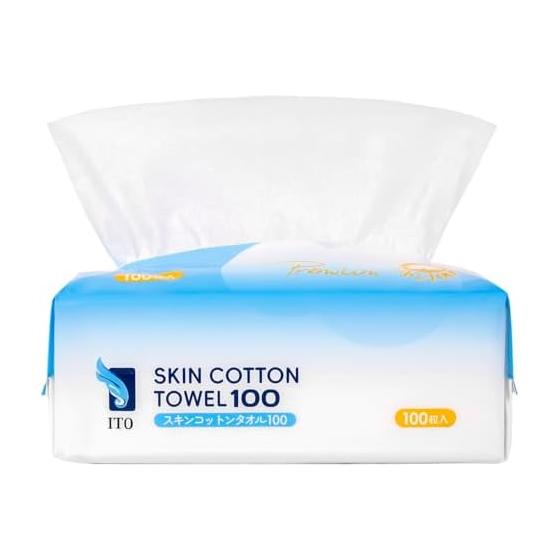 ITO Premium 100% Natural Cotton [300 Sheets X Silk Touch Fabric Praised by SNS Beauty Experts] [100 Sheets X 3 Pieces] Cleansing Towel Facial Towel