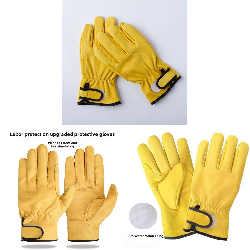 Sheep Leather Welding Gloves With Heat Resistance For Outdoor Labor And Safety