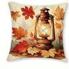 Home Decor Autumn-Themed Fox, Pumpkins, Lantern & Mushrooms Pillow Covers Pattern Cushion Cover Suitable For Sofa Bedroom Car