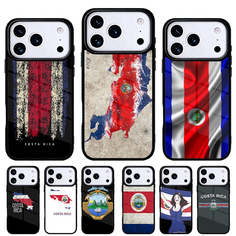Costa Rica Flag Phone Case for iPhone 17 16 15 14 13 Pro Max Back Cover for 12 11 Pro Coque