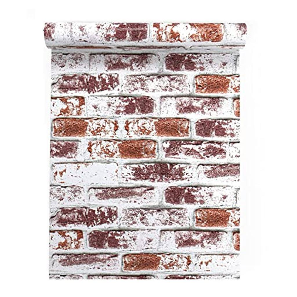Rustic Painted Red Brick Peel and Stick Wallpaper Brick Contact Paper Faux Brick Self Adhesive Removable Wallpaper Wall Decor