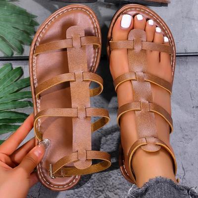 Fashion Retro Women Flat Sandals Leisure Roman Hollow Sandals Women 2025 New Luxury Anti-Slip Sole Shoes for Women Sandalias De Mujer