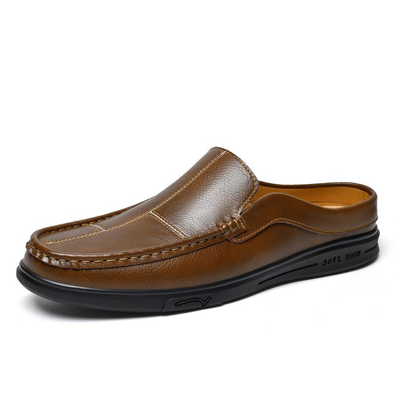 

Men s Shoes - Half-boots, Low-top, Flat-soled Leather Shoes, One-piece Casual Shoes 47 коричневий