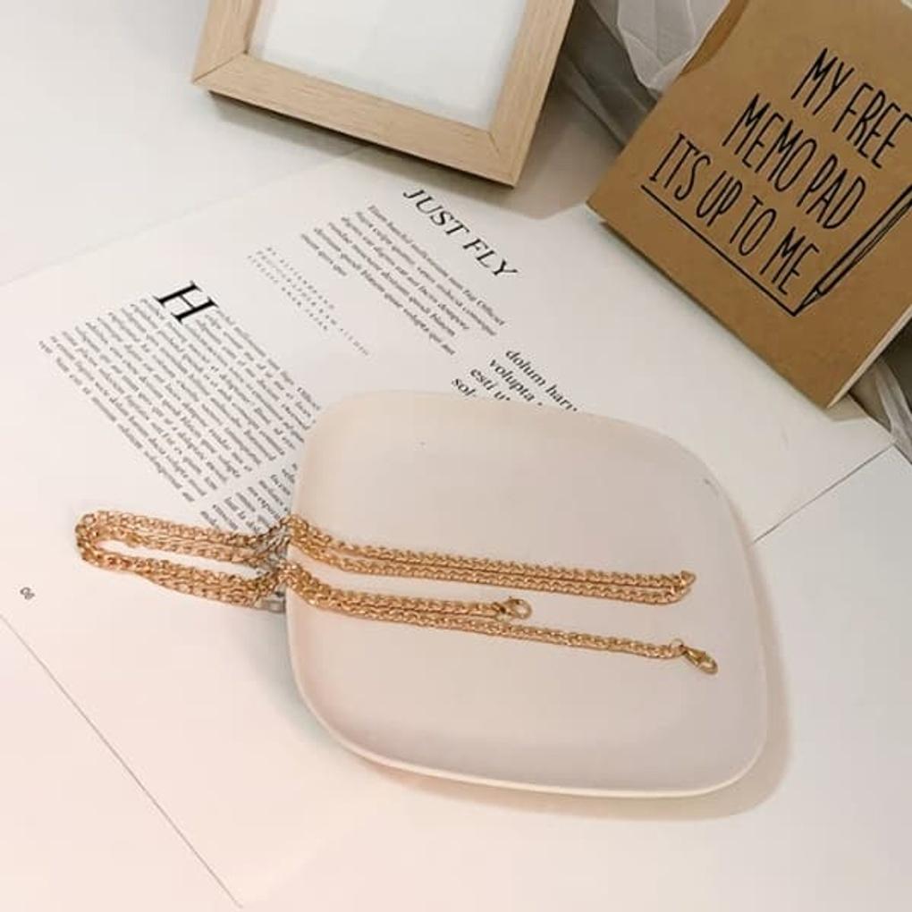 Damski prosty łańcuszek z fali, łańcuszek do maski, warstwowy naszyjnik