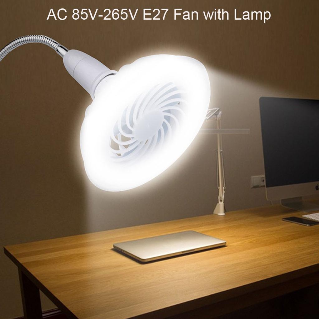 10W LED Lamp Ceiling Fan Light AC85V-265V Wide-voltage for Home Office Bedroom Kitchen E27 LED Fan Lamp with Lamp Head