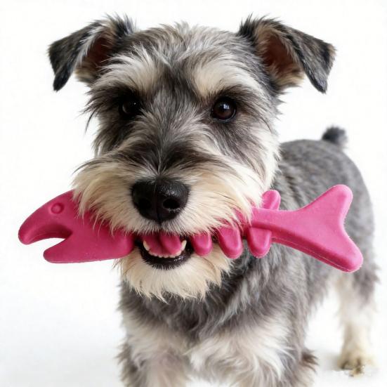 Gummi Knochen Hundespielzeug Fischgrätenform Hundekauspielzeug Zahnpflege Spielzeug für aggressive Kauer Interaktives Training Apportieren
