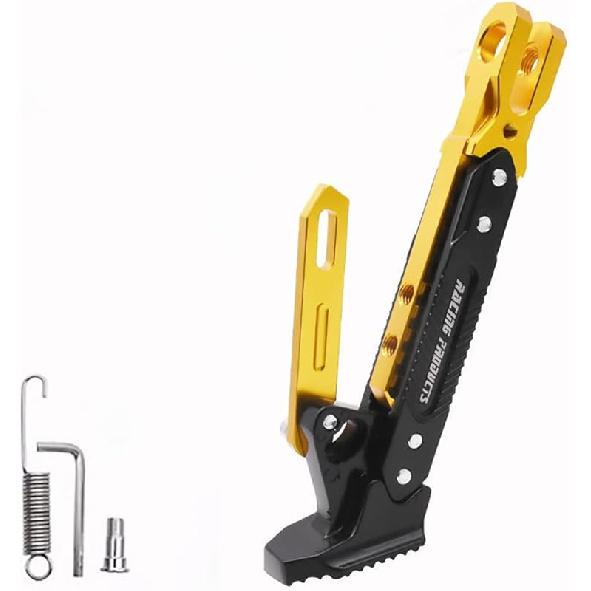 Motorcycle Universal Kickstand Adjustable CNC Aluminum Tripod Holder Kickstand Foot Side Support Stand for Motorcycle Scooter Motorbike Motocross жёлтый