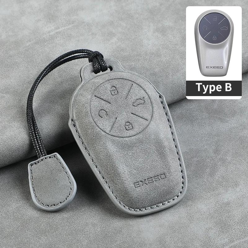 Leather Car NFC Card Smart Remote Key Fob Case Full Cover Holder Shell For ICAR Chery Exeed RX VX LX TXL FL 2024 Accessories