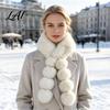 Winter Warm Scarf for Women Faux Fur Scarf Neck Warmer with Magnetic Buckle Elegant Gift Draping Design Plush Long Soft Collar Cold Weather