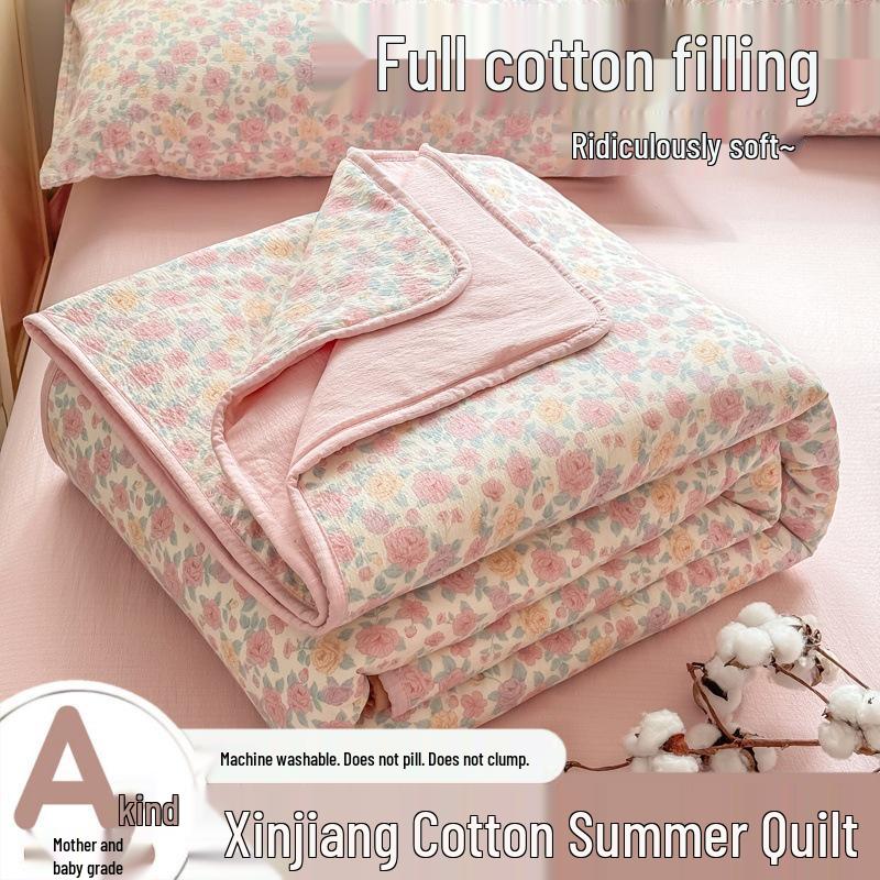 All-Cotton Summer Quilt: Lightweight, Breathable, Cooling Quilt for Dormitory and Home Use