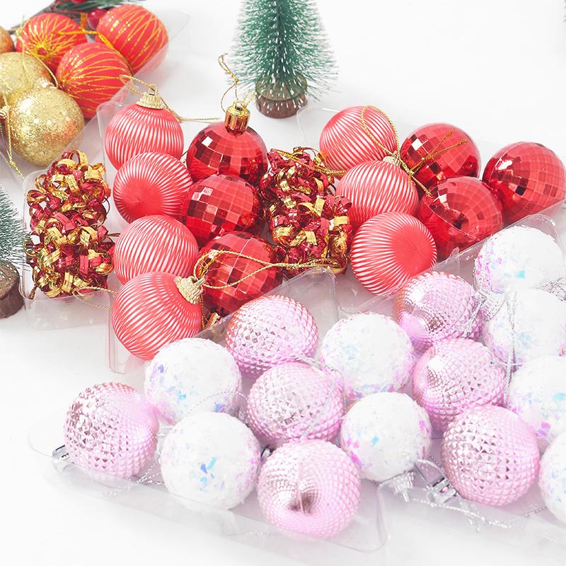 17Pcs 4CM Christmas Decoration Christmas Balls Hanging Xmas Tree Pendants Ornaments Party Home Decor 2026 New Year Navidad Gifts