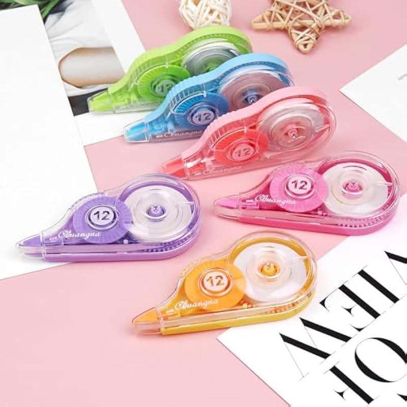 ECLET Correction Tape - Pack of 2 Pcs Correction Tape 12 Meter X 5 MM, for Journal, Correction Pen, Whitener for Correct