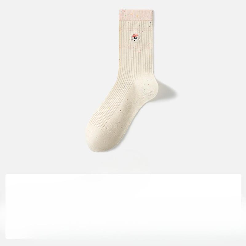 Женские носки средней длины из хлопка, Белые носки из чистого хлопка, Летние и весенние носки из 100% хлопка 1 pair розовый