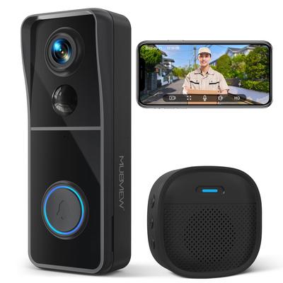 Interphone Sans Fil MUBVIEW Sans Installation Alexa Smartphone Sans Fil Mouvement 1080P Alarme Zone de Détection à Distance Vision Nocturne Infrarouge Famille IP66 Étanche à la Poussière
