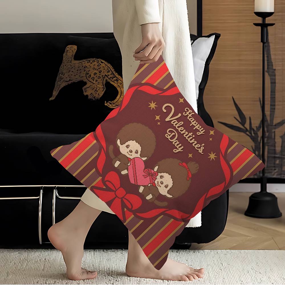 Popular Logo MMonchhichi Fashion Pillow Cover Sofa Cushion Cover Home Room Decoration Children Gift