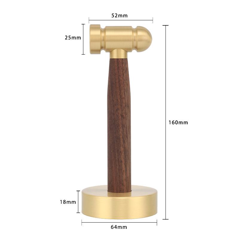 Walnut Smash Copper Wood Mallet: Mini Hammer with Wooden Handle and Brass Round Head