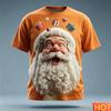 Santa print t-shirt funny holiday party fashion clothing christmas harajuku short-sleeved top