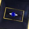 2025 S925 Silver Blue Spinel 8mm Round Diamond Ring - Blue Little Demon Cobaltion Style