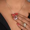 Eternal Heart Zirconia Long Necklace: High-Luxury Stainless Steel Clavicle Chain with Love Heart Pendant