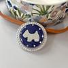 Rhinestone Puppy Mirror Magnetic Suction Solid Color Round Mobile Phone Airbag Bracket Retractable Wind Portable Ring Buckle