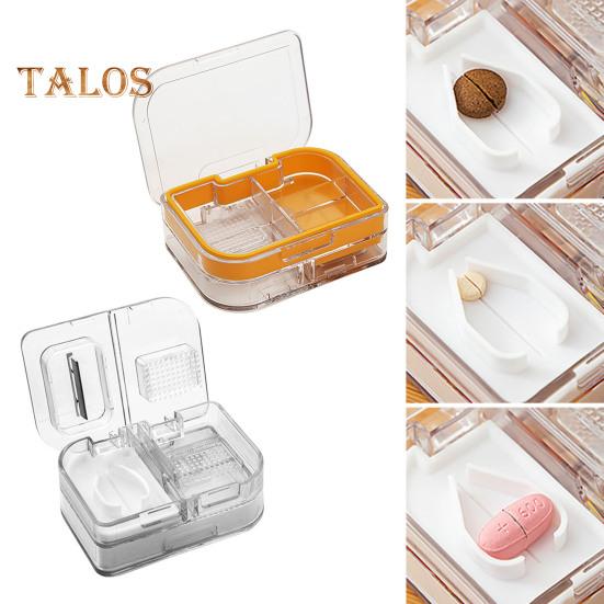 3-in-1-Pillenteiler, Aufbewahrungsbox für Tabletten, feuchtigkeitsbeständig, tragbare Größe, transparent, multifunktionale Pillentragetasche